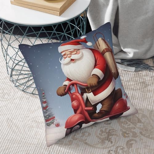 Housses de coussin velours côtelé Père Noël de qualité supérieure pour sofa - 6