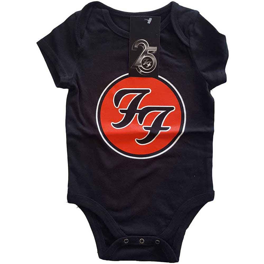 Foo Fighters Baby Grow FF Band Logo Official Black 0 to 24 Months X-Small (0-3 months)
