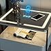 Nightstand with Wireless Charging Station, Smart Bedside Table Modern Side Table with Adjustable LED Lights for Bedroom Living Room Office L48*W40*H50cm Orangecolor