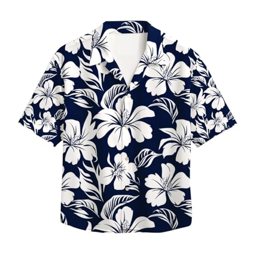 Image of Men's Floral Button-Down Shirt, Cotton Blend Stretchable, Casual Printed Striped Stylish Shirt