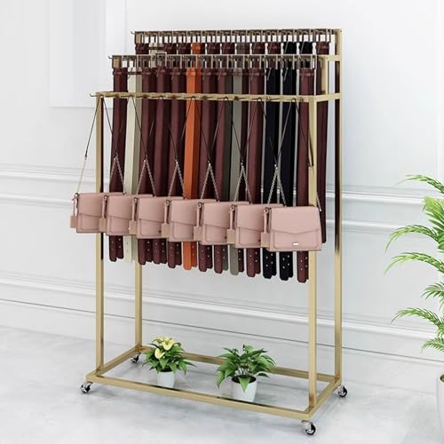 Expositor de Corbatas y Bufandas de Metal de 3 Niveles: Organizador versátil para Cinturones y Bolsos, Ideal para Tiendas y el hogar. Solución exhibir Ropa y Accesorios.