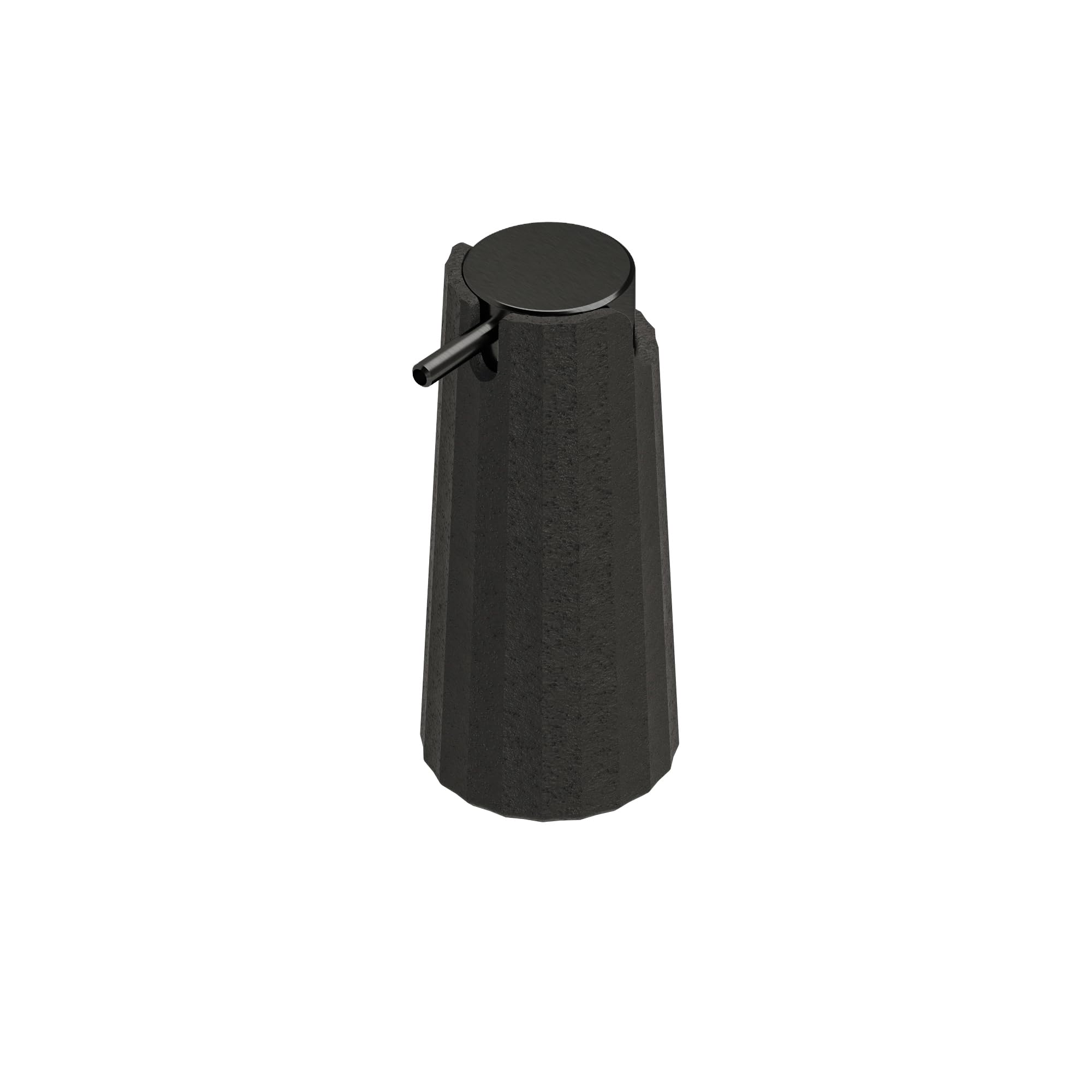 COSMIC Avenir Soap Dispenser for Bathroom with Modern and Polygonal Design. Countertop Dispenser for Bathroom and Kitchen made of Recycled Plastic. Refillable 200 ml Accessory in Natural Black Color