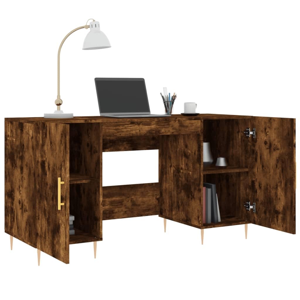 Escritorio 140x50x75 cm Madera Trabajada Roble Ahumado