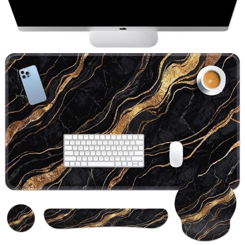 Repose-poignet clavier et grand tapis de souris ergonomique pour soulager les douleurs