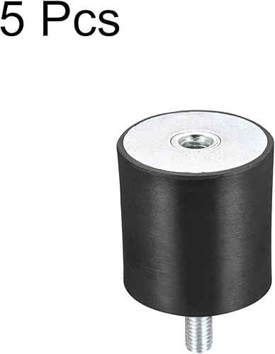 Miniatura 3 de uxcell Soportes de goma M10 M10 machohembra, amortiguador de vibraciones D50 mm x H50 mm, para motor de garaje, compresor de aire, bobinas de barco