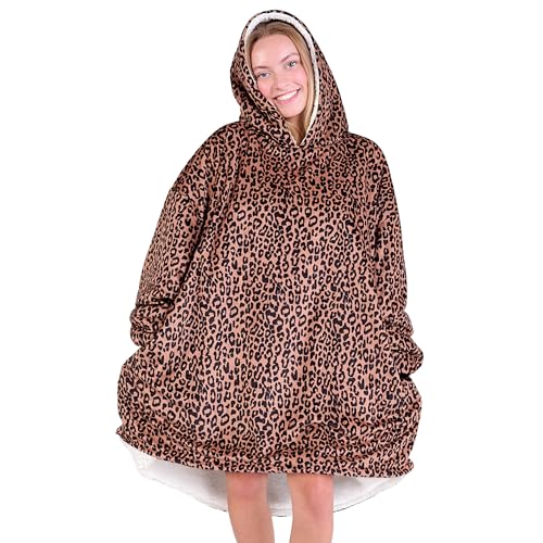 Image of Bare Home Wearable Blanket Hoodie - Soft Plush Sherpa - Warm and Cozy - Oversized Wearable Blanket
