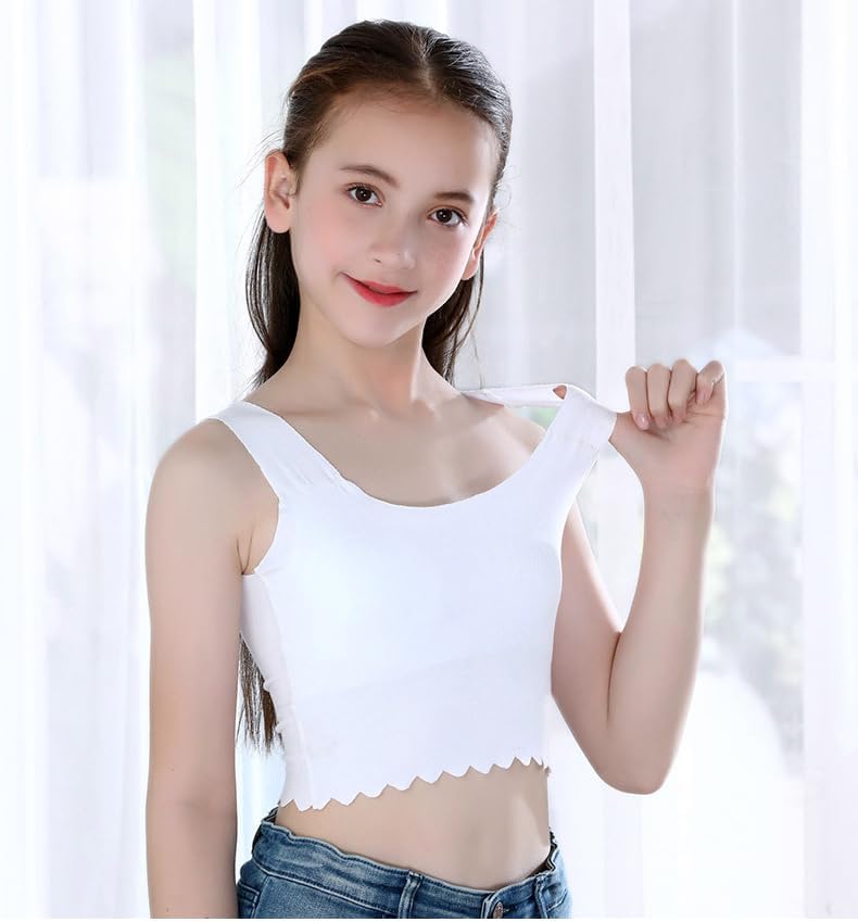 Girls Crop Cami Training Bras with Padded Sleeveless Teens Vests - Image 8