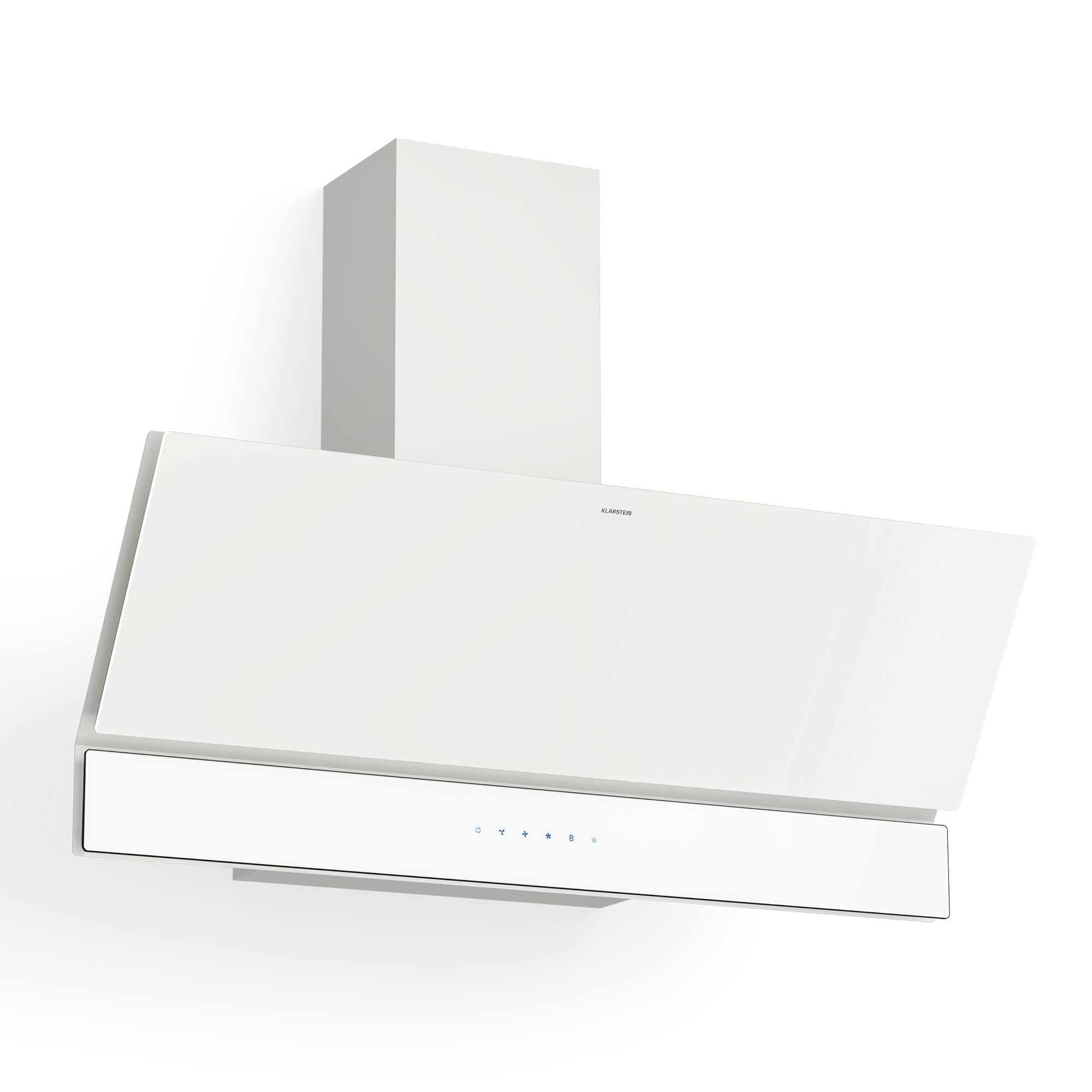 Klarstein Velaire Campana Extractora 90 cm - 820 m³/h, Eficiencia A++, LED, Táctil, Filtros Lavavajillas, 3 Velocidades + Boost, Campana Extractora Decorativa, Silenciosa, Blanco