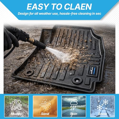 Image of KINGSWAY Accessories Custom-Fit TPE 5D Car Floor Mats Only Compatible with Mahindra XUV 3XO (Automatic Transmission) | Year 2024 Onwards | 3 Pcs | All Weather Foot Mat | Black | 2 Years Warranty