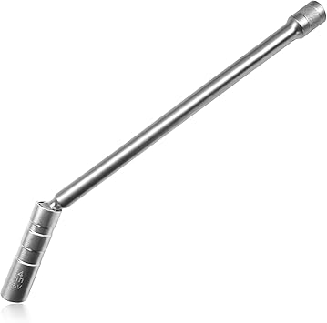 Extended Magnetic Spark Plug Socket, 3/8 Inch Drive 12 Point Swivel Thin Wall Socket Spark Plug Wrench, CR-V Steel Spark Plug Removal Tool for Most Cars, Car Accessories