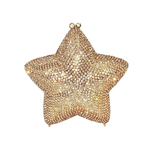 Image of Women Rhinestone Star Shape Clutch Purse Unique Crystal Evening Bag Luxury Chain Handbag for Wedding Cocktail Party | Rhinestone
