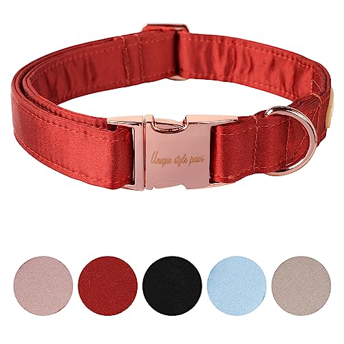 Unique style paws Collare per cani, collare per cani di seta da matrimonio, morbido regolabile, regalo per cani di taglia grande o femminile