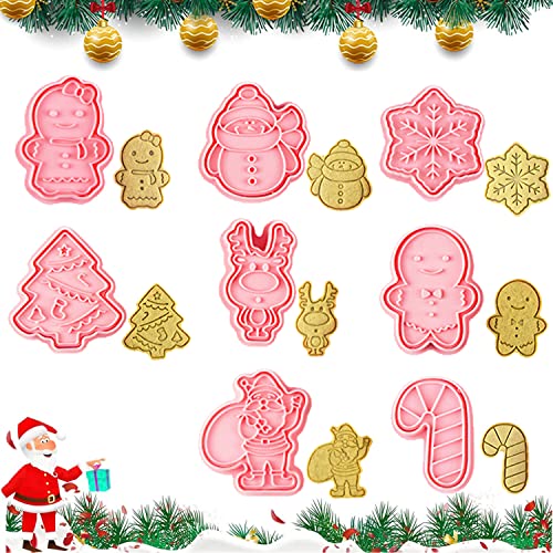 Emporte Pièces Noël,Emporte-pièces 3D en Plastique,Moule Cookie,Biscuit Moule Noël,Moule à Biscuits pour Enfants,3D Emporte Piece Patisserie Noel,pour Décoration de Biscuit Fondant Gâteau Cookie Cover
