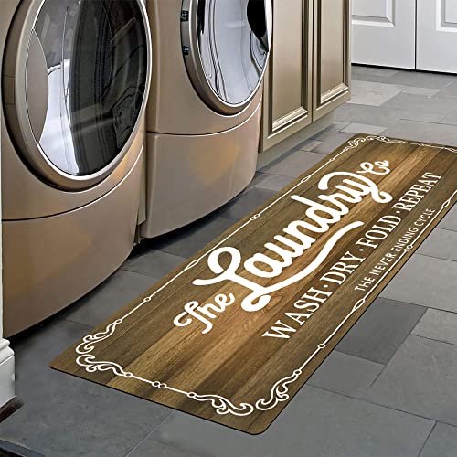 Image of Pauwer Laundry Room Rug Runner 20 inchx48 inch, Non Slip Waterproof Laundry Mat