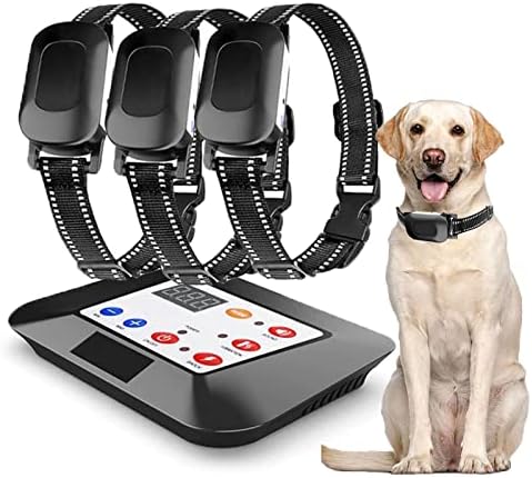 HEXIEDEN Wireless Dog Fence,Pet Containment System,Electric Dog Training Collar with Remote Dog Boundary System,Reflective Stripe,Waterproof,Adjustable Range,Harmless,for 1 2 3 Dogs,for3dogs