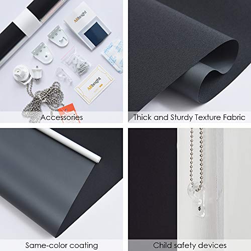 Allbright Classic 100% Blackout Roller Shades, Window Blinds With Thermal Insulated, Uv Protection Fabric, Vinyl Roller Blinds For Home/Bedroom/Door, Easy To Install #TOP3
