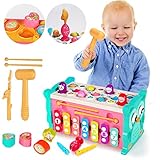 8 in 1 Montessori Hammering Pounding Toys for 1 2 Year Old Educational Fishing Game Xylophone Shape