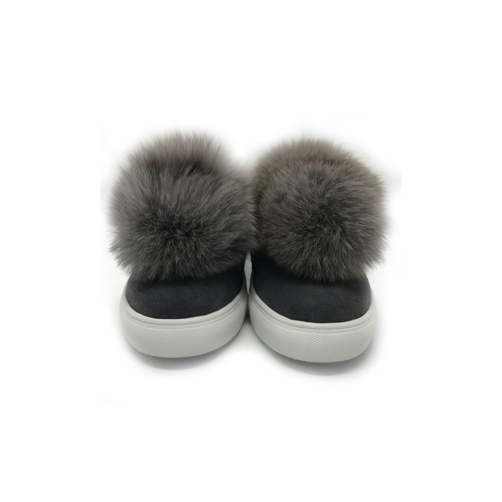 Bogassia D Pom-Pom Soft Suede Shoes - Women’s Everyday Sneakers, Slip-On Bellies, Casual Shoes in Size EU040. Fashion Footwear