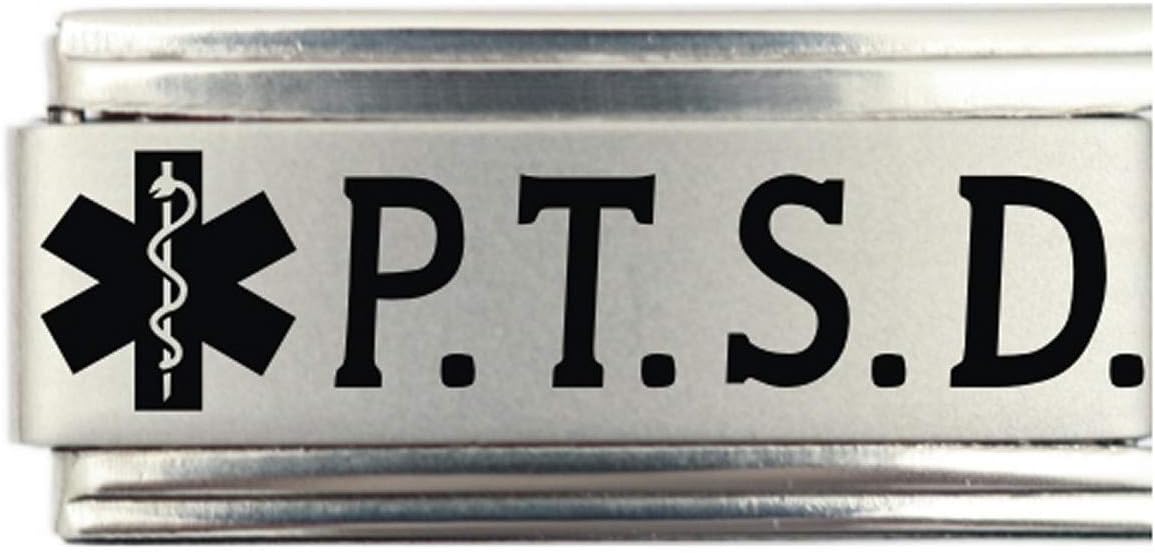 NewCharmsPTSD Medical Alert Italian Charm Bracelet Jewelry Link