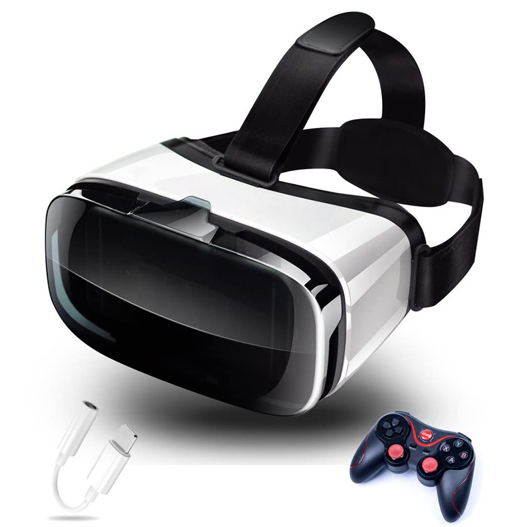 Okulary VR, zestaw słuchawkowy z wirtualnej rzeczywistości, zestawy słuchawkowe VR obsługujące Android i IOS, połączenie Bluetooth do iPhone 13 Pro Max/13 Pro/12/11, do Samsung Galaxy S21, Huawei, Xiaomi
