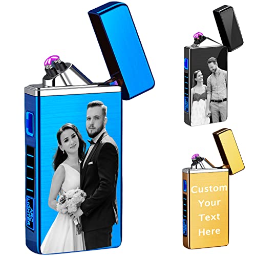 Briquets personnalisés avec nom de Photo Photo gravée personnalisée Briquet électrique USB...