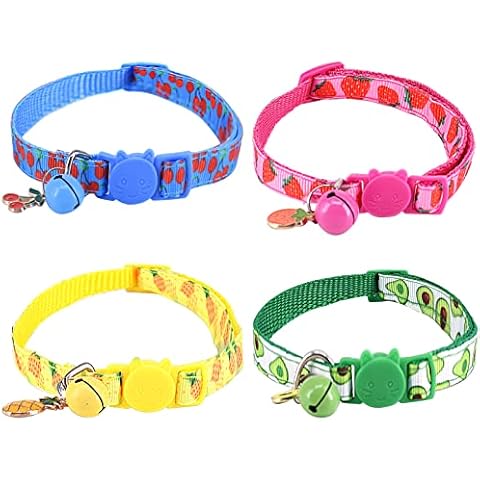 Udewo Adjustable Fruit Cat Collars Set Cover