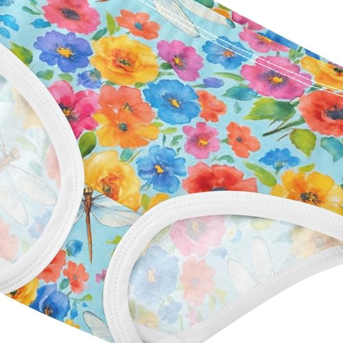 Toddler Underwear Floral 2t Cotton Little Girl Panties Animal Briefs Girls Undies Dragonflies Vibrant Floral Colorful4