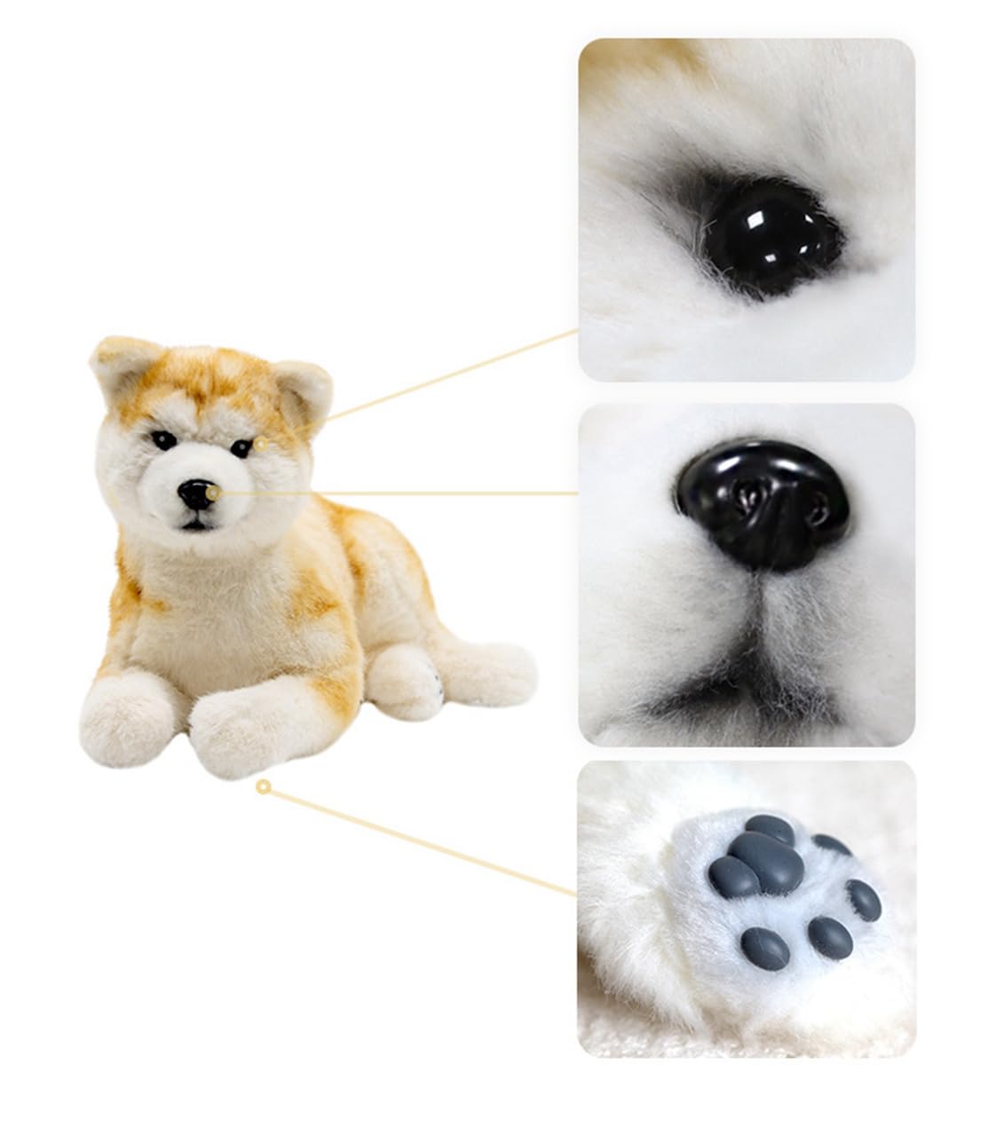 Amazon.co.jp: ハイシミュレーション秋田犬 ぬいぐるみリアル 本物