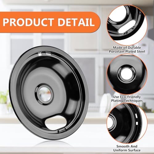 W10290350 W10290353 Porcelain Burner Drip Pan Bowls & MP22YA Electric Range Burner Element Unit Set by Cenipar-Compatible with Whirl-pool Frigi-daire Ama-na Range Oven/Stove by Cenipar - Image 2
