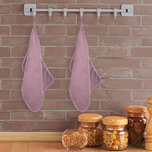 Umani Towels Kitchen Cloths, Fine Fiber Fleece Super Soft And Absorbent Dish Towels, Extra Thick Cleaning Towels And Hand Towels With Hanging Loop, 12 X 16 Inch, 5 Pack (Purple) #TOP5