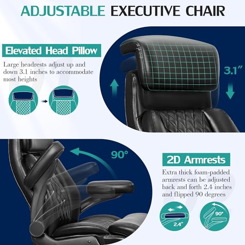 HeroSet 500lb Executive Office Chair with Lumbar Support thumbnail 5