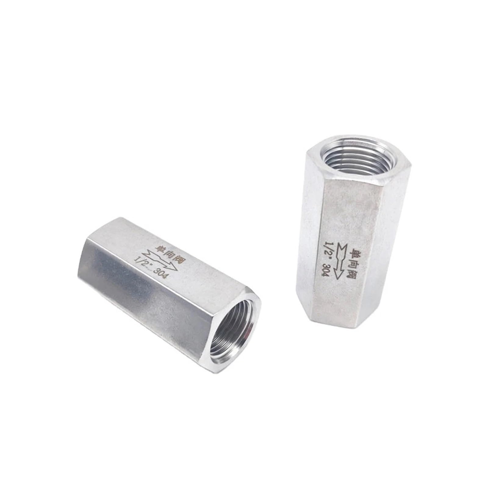Clapet anti-retour filetage femelle hexagonal inox 316 plomberie 3/8