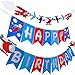Airplane Plane Birthday Banner & Garland Decoration for Airplane Aviator Aviation Birthday Themed Party Up And Away Glitter Felt Banner & Cloud Garland Supplies Boys Aircraft Bday Decor