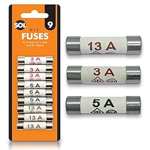 9pcs Fuses Mixed Household UK | 13 Amp Fuses UK | 5 Amp Fuses UK | 3 Amp Fuses UK | Ceramic Tube Fuses | Household…