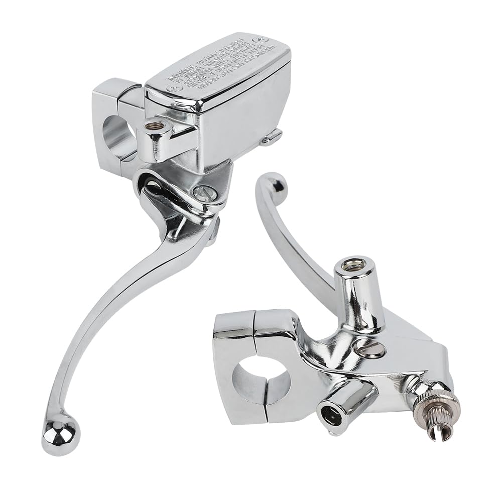 Levier d'embrayage Maître cylindre Pompe frein gauche et droite pour Honda VT600 VT750 VT1100 VT1300 VTX1300 VF750 (Chrome)