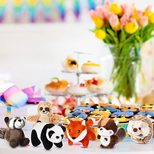 6 Pieces Jungle Animal Plush Toys Forest Stuffed Animals Set, Panda, Little Raccoon, Sloth, Big Tail Squirrel, Fox, Hedgehog Animals For Safari Party Favors Teacher Student Achievement Award #TOP5