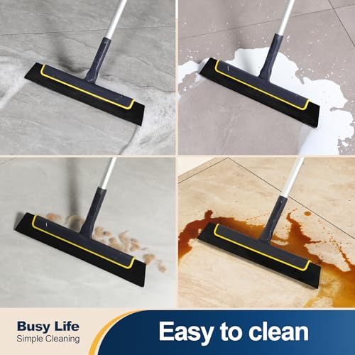 Image of Yocada Floor Squeegee Broom EVA Foam Blade Aluminum Pole (Pack of 2)