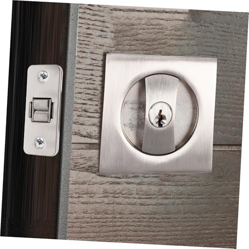 Cerradura Invisible para Puerta Corredera OSALADI con Llave, Herrajes de Metal Duradero para Privacidad en Dormitorios y Baños, Fácil de Instalar y Operar, Diseño Moderno con Acabado Cepillado miniatura 6