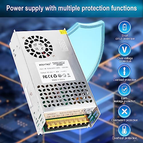 BOSYTRO 12V 50A 600W DC Switching Power Supply, Universal Regulated Switching AC110V/220V (SMPS), 12 Volt Power Supply for LED Strip Light, CCTV Camera Security System,Computer Project