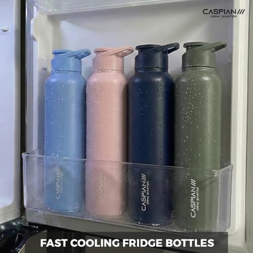 Image of CASPIAN / / / Hike Stainless Steel Customize Sipper Water Bottle Leak Proof Thunder for Fridge Home Office Travel School Kids Boys Girls Adults Sports Gym Yoga (A Green 1 Litre, Set of 1)|