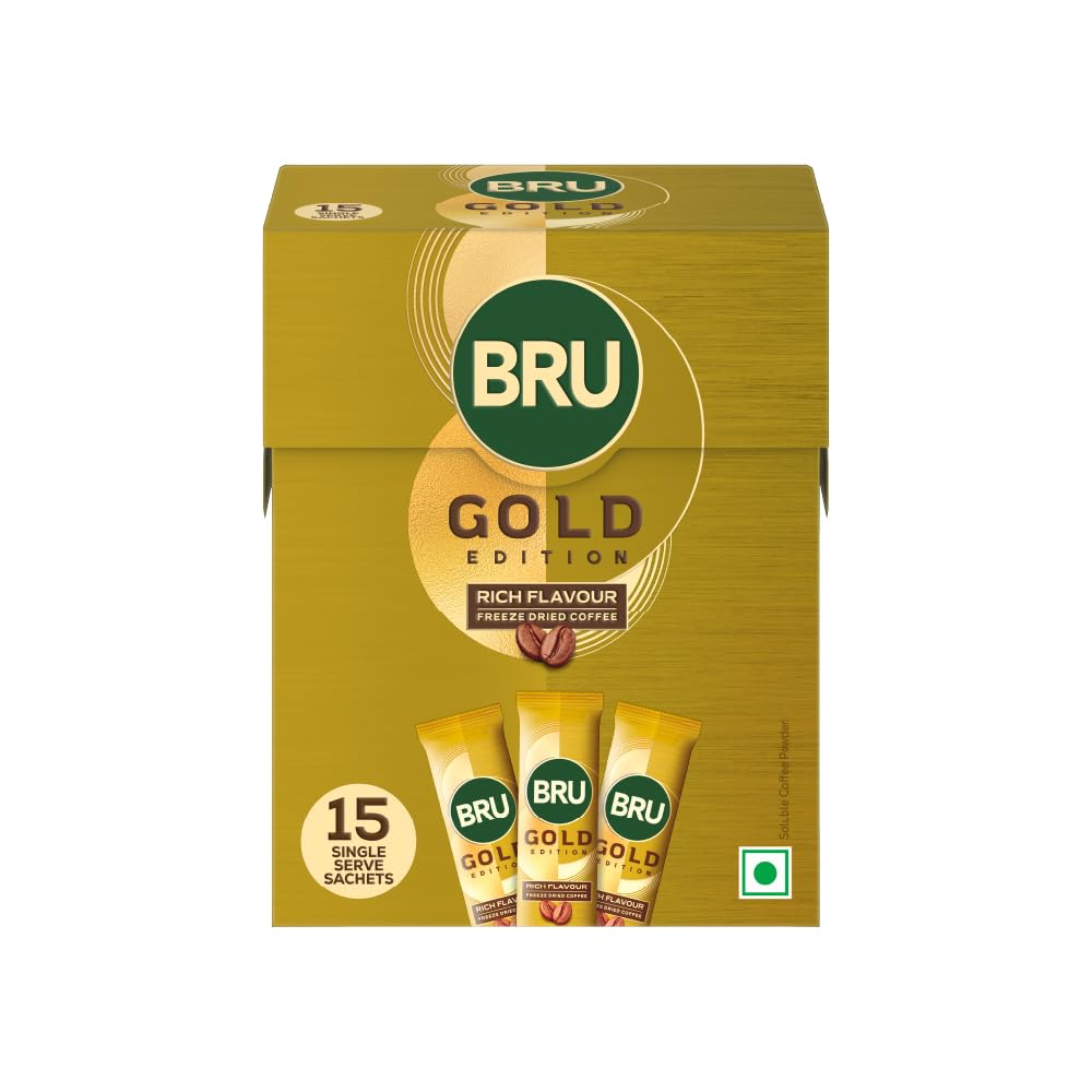 Bru Gold Edition | Premium Freeze Dried Coffee | Experience Intense Coffee Taste | Aromatic Instant Coffee | 30g (Pack of 20 Single Serve Sachets X 1.5g each)-picture-30