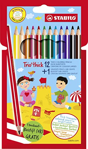 Preisvergleich Produktbild STABILO DreikantBuntstifte Trio dick, 12+1 PromoEtui