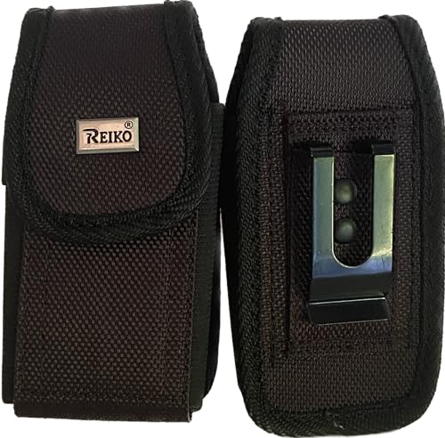 Vertical Rugged Nylon Case with Belt Loop Compatible with Consumer Cellular Iris Connect Smartphone