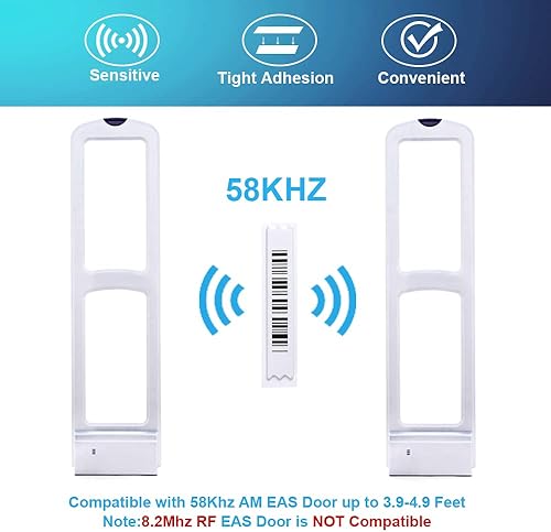 Miniatura 9 de 5000 etiquetas de seguridad AM de 58 khz contenido en blanco, puntos de control de adhesivos magnéticos acústicos