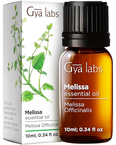 Gya Labs Melissa Essential Oil for Skin - 0.34 Fl Oz - Melissa Oil for Diffuser, Hair & DIY Candle Making Scent