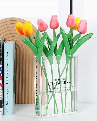 Book-Shaped Vase for Flowers, Book Lovers Gifts, Aesthetic Room D...