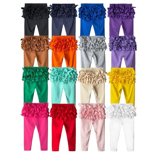 Toddler Girls Ruffles Buttocks Leggings Gymnastics Elastic High Waist Solid Color Pants Dance Stretch Sweatpants2