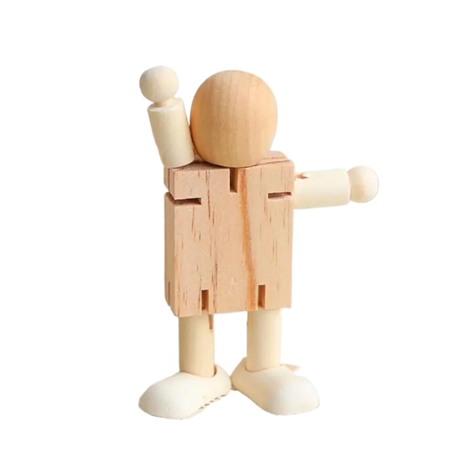 Miunihuooo Wooden Clown Horse Giraffe Dog Statue Crafts Toy Rich Product Types Small Animals Mini Tabletop Ornaments Creative(Style I)