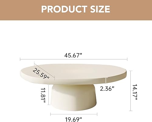 Miniatura 2 de Mesas blancas de nube, moderna mesa auxiliar minimalista para sala de estar, mesa auxiliar pequeña de 45.67 pulgadas, mesa auxiliar funky