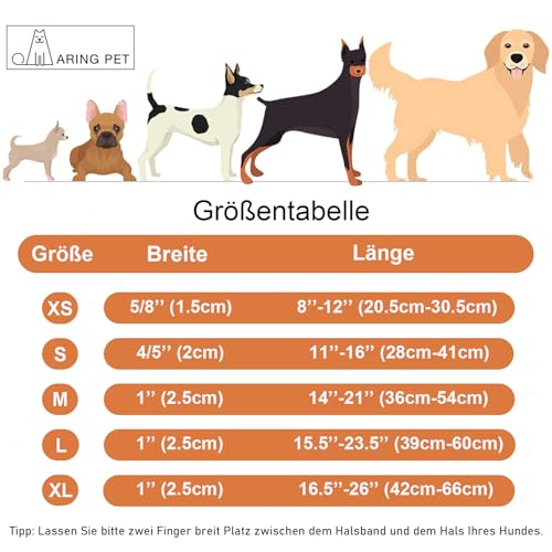 ARING PET Herbst Orange Hundehalsband, Herbst Ahornblatt Hundehalsband mit Schnellverschluss aus Kunststoffschnalle, Bequemes Baumwoll Halsband für Jungen und Mädchen Hunde
